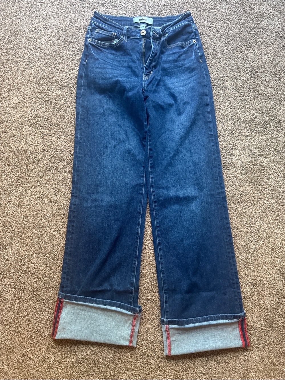 High-Rise Wide-Leg Jeans in Dark Blue - Women's